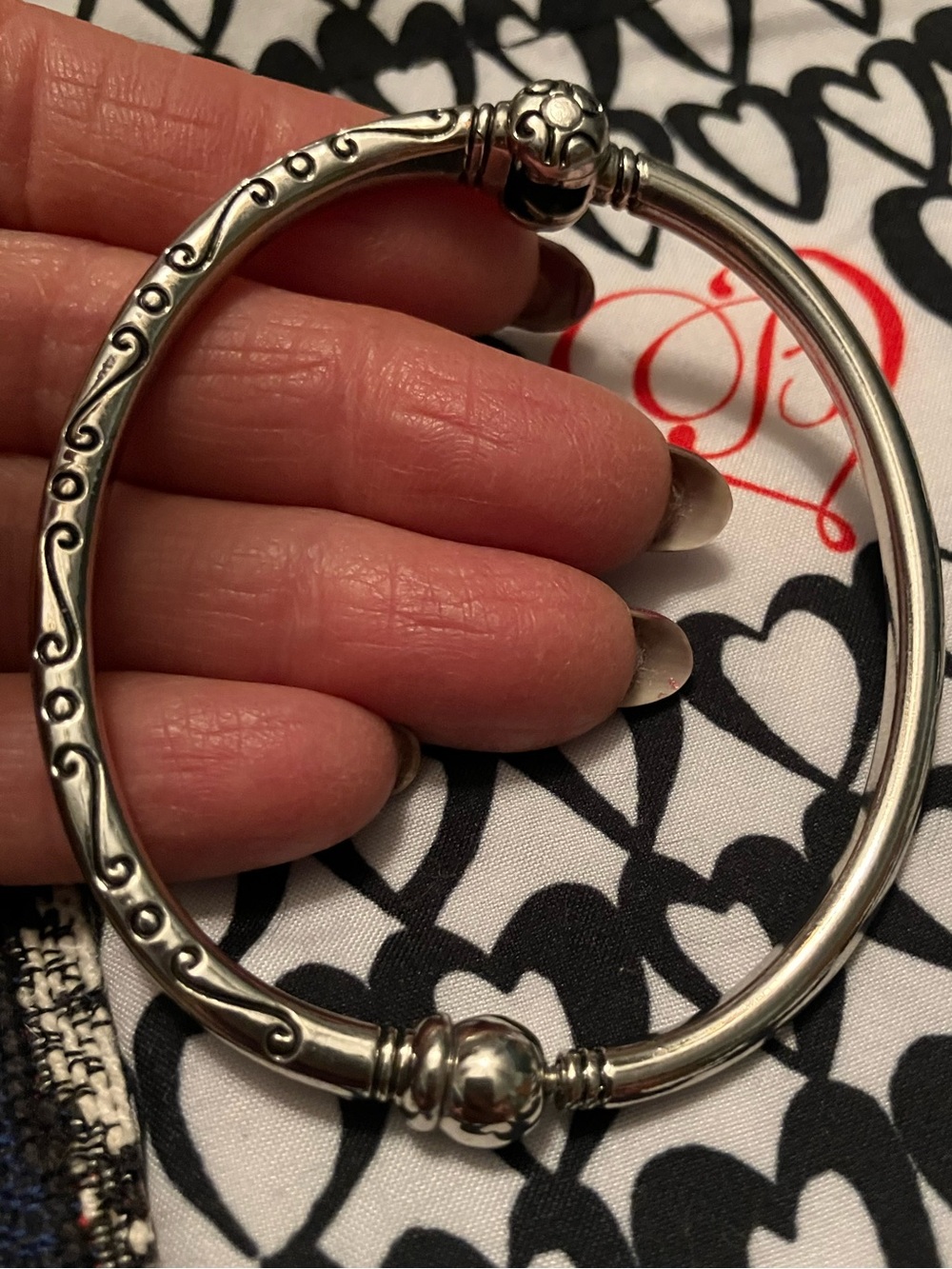 Brighton Charming Bangle Charm Holder Bracelet with Storage Pouch